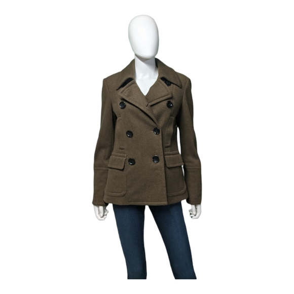 MICHAEL Michael Kors Collared Peacoat Olive Green M - Picture 4 of 13